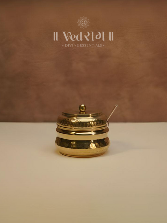 Brass Ghee Pot with Spoon